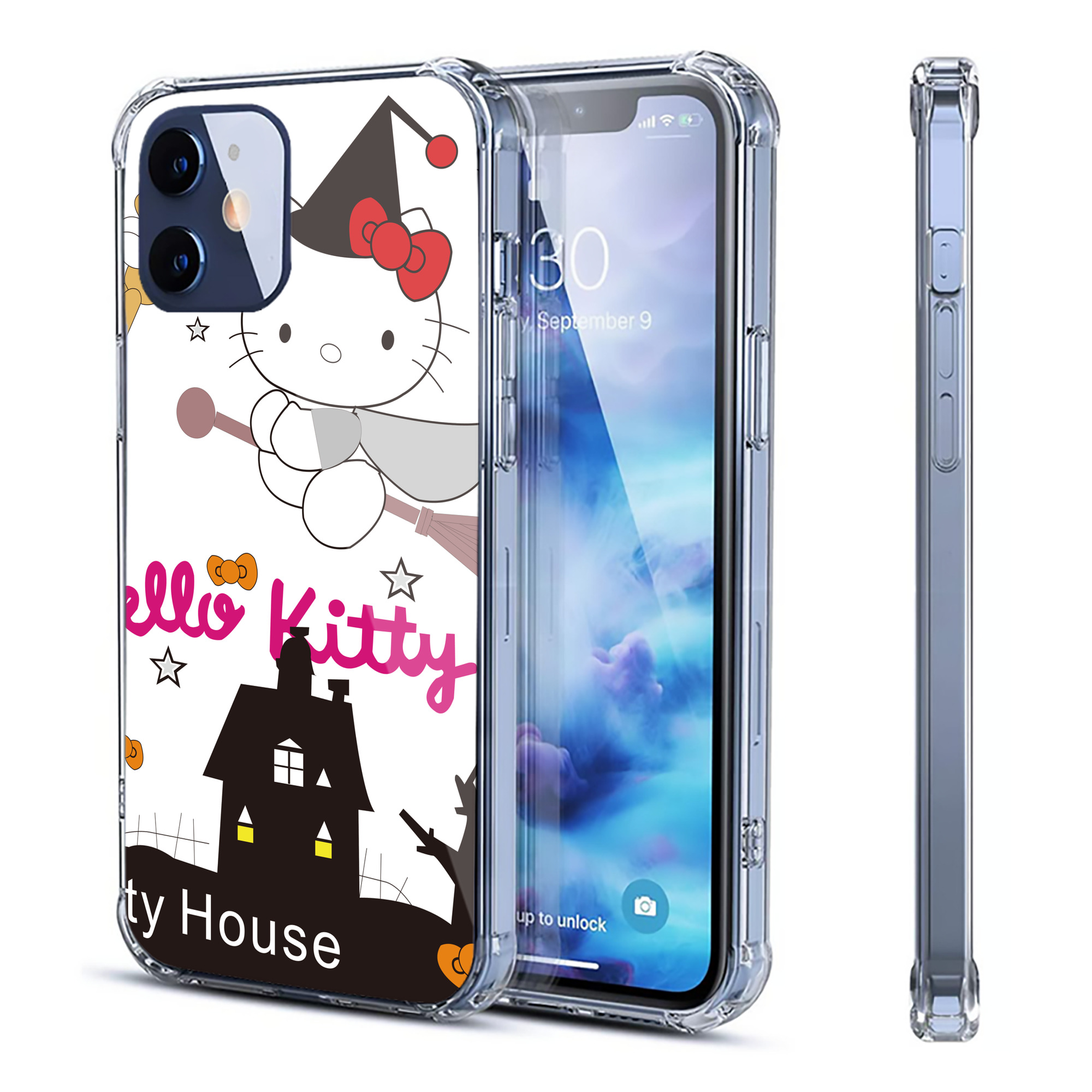 （画像用） Hello Kitty ハローキティ 【iPhone 12シリーズ対応】透明スマホケース（クリアソフトケース）